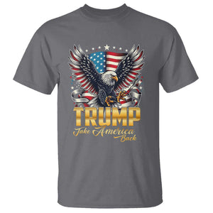 Trump Supporter T Shirt Take America Back Eagle Vintage American Flag Star TS11 Charcoal Print Your Wear