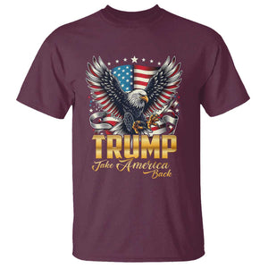 Trump Supporter T Shirt Take America Back Eagle Vintage American Flag Star TS11 Maroon Print Your Wear