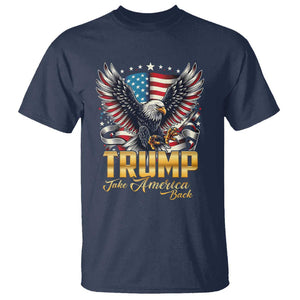 Trump Supporter T Shirt Take America Back Eagle Vintage American Flag Star TS11 Navy Print Your Wear