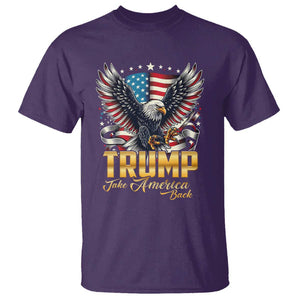 Trump Supporter T Shirt Take America Back Eagle Vintage American Flag Star TS11 Purple Print Your Wear