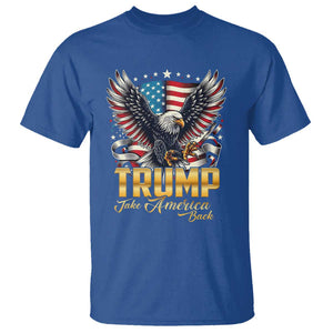 Trump Supporter T Shirt Take America Back Eagle Vintage American Flag Star TS11 Royal Blue Print Your Wear