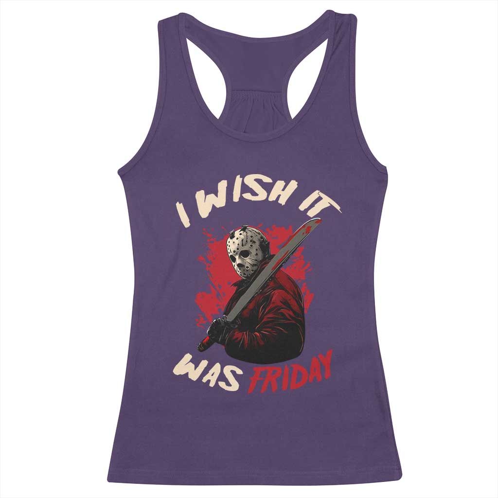 Funny Scary Halloween Slasher Racerback Tank Top I Wish It Was Friday TS11 Purple Print Your Wear