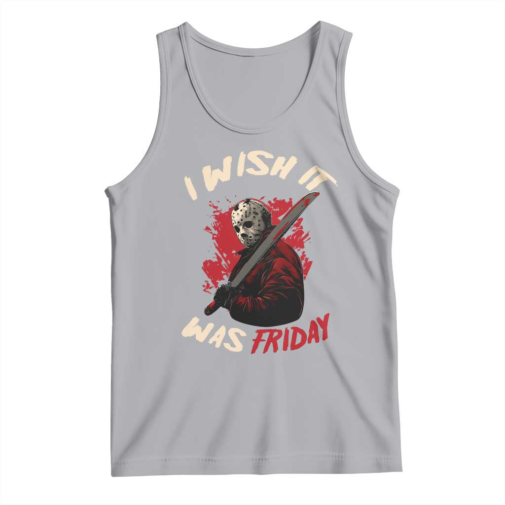 Funny Scary Halloween Slasher Tank Top I Wish It Was Friday TS11 Athletic Heather Print Your Wear
