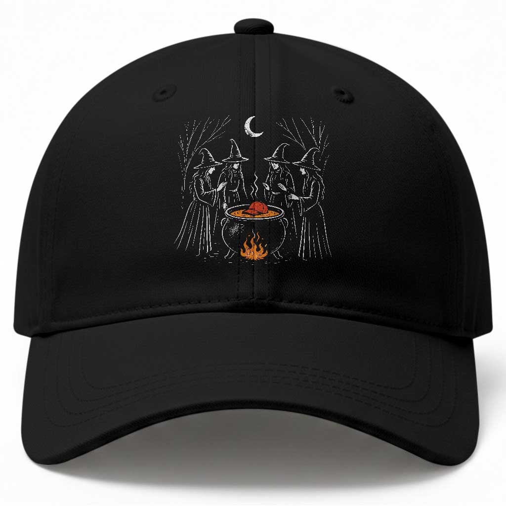 Funny Halloween Witch Spooky Season Orange Cauldron Baseball Cap TS11 Print Your Wear