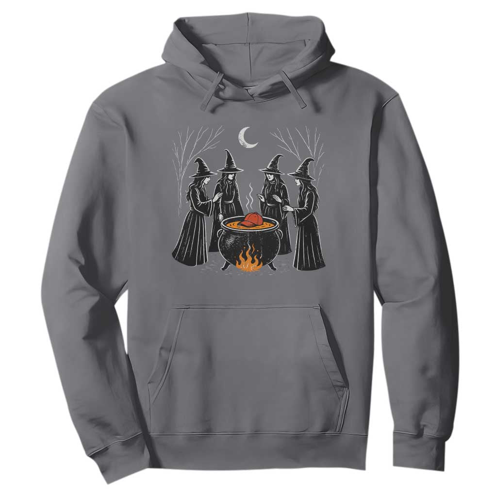 Funny Halloween Witch Spooky Season Orange Cauldron Hoodie TS11 Charcoal Print Your Wear