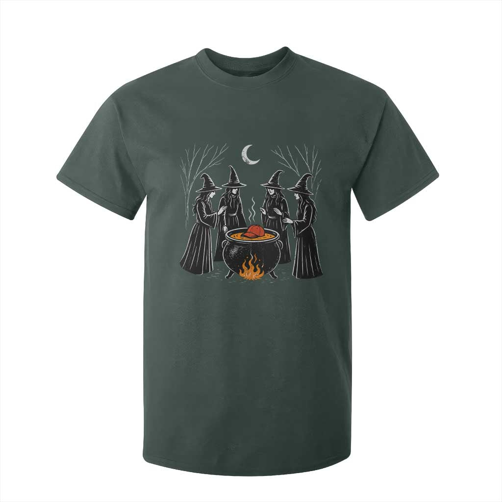 Funny Halloween Witch Spooky Season Orange Cauldron T Shirt For Kid TS11 Dark Forest Green Print Your Wear