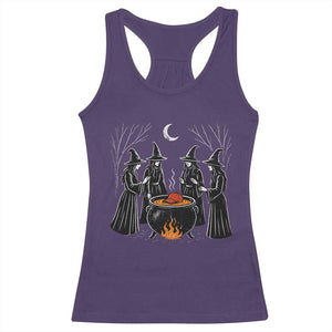 Funny Halloween Witch Spooky Season Orange Cauldron Racerback Tank Top TS11 Purple Print Your Wear