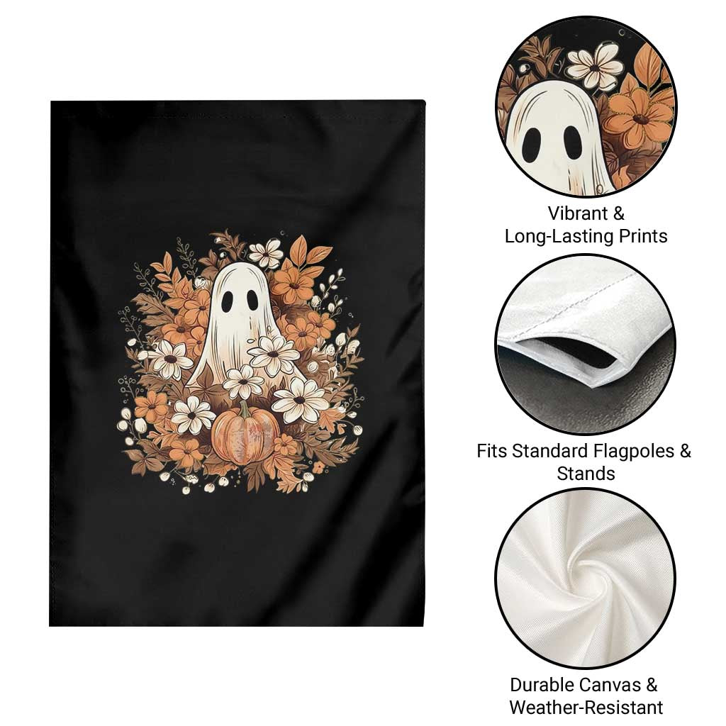 Halloween Ghost Garden Flag Vintage Floral Pumpkin Glitter Print TS11 Print Your Wear