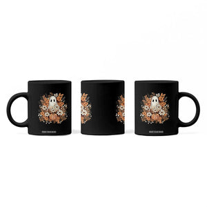 Halloween Ghost Coffee Mug Vintage Floral Pumpkin Glitter Print TS11 Print Your Wear