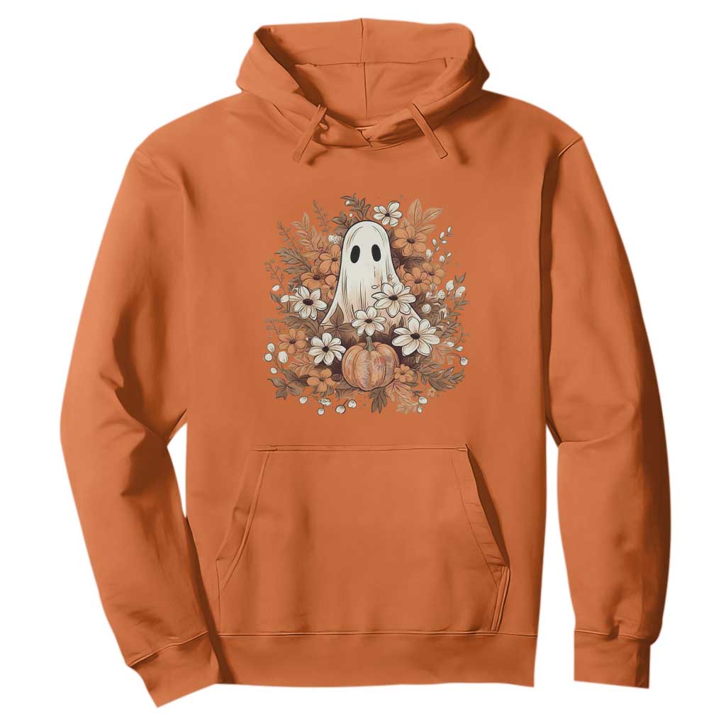 Halloween Ghost Hoodie Vintage Floral Pumpkin Glitter Print TS11 Orange Print Your Wear