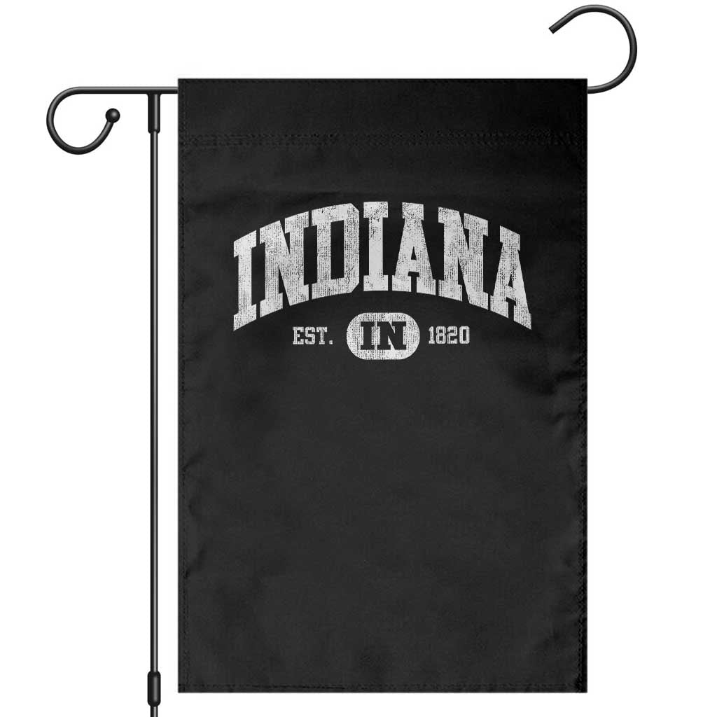 Indiana Est 1820 Garden Flag IN Vintage Varsity Sports Jersey Style