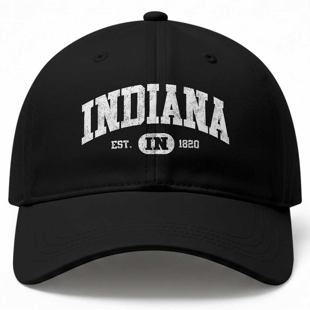 Indiana Est 1820 Baseball Cap IN Vintage Varsity Sports Jersey Style