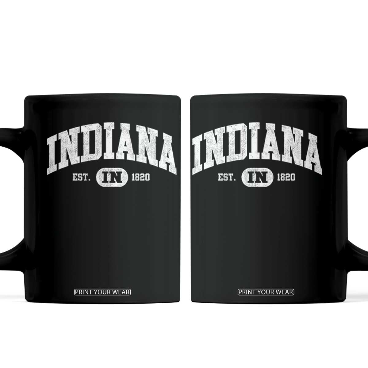 Indiana Est 1820 Coffee Mug IN Vintage Varsity Sports Jersey Style