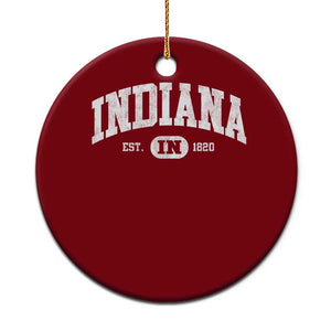 Indiana Est 1820 Ceramic Ornament IN Vintage Varsity Sports Jersey Style