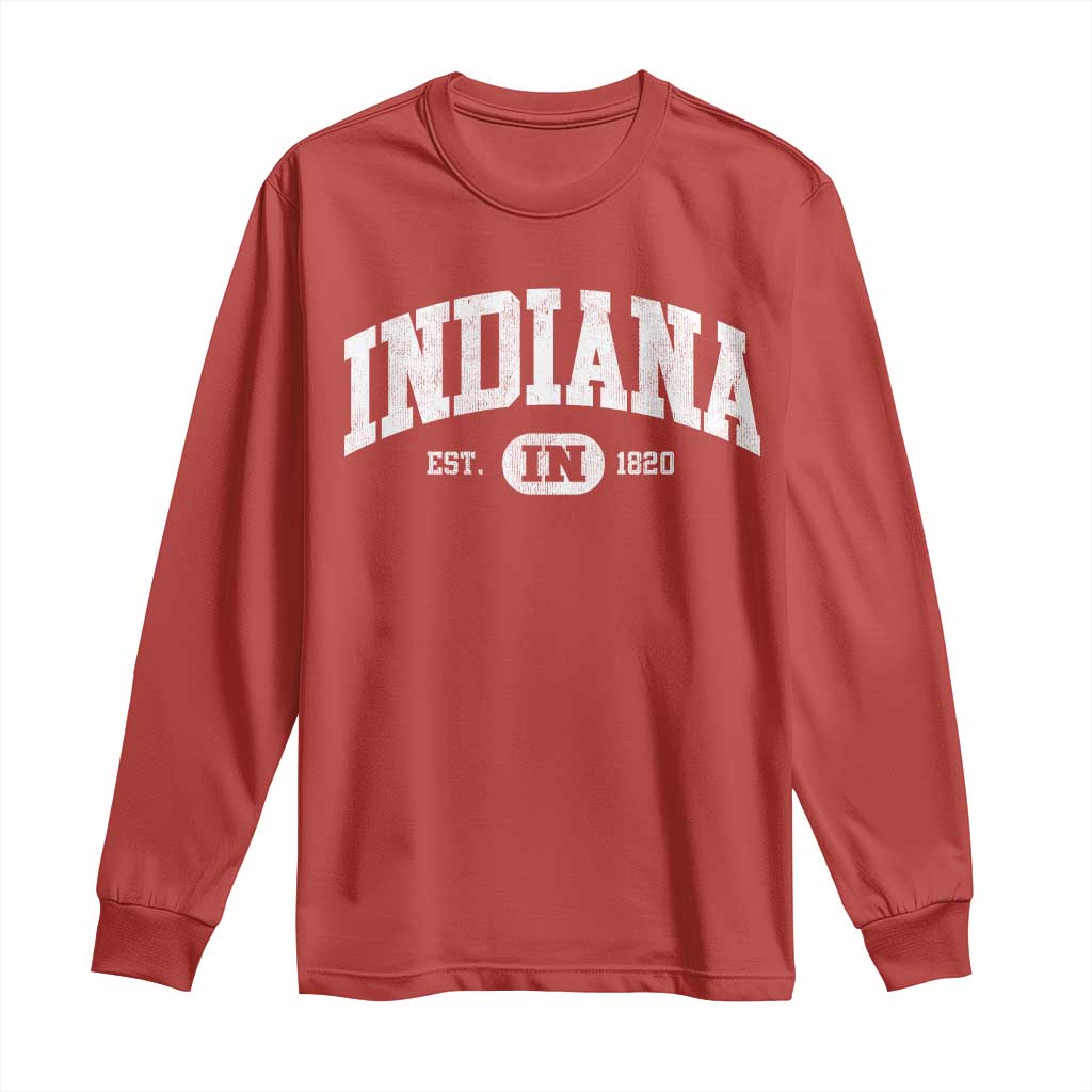 Indiana Est 1820 Long Sleeve Shirt IN Vintage Varsity Sports Jersey Style