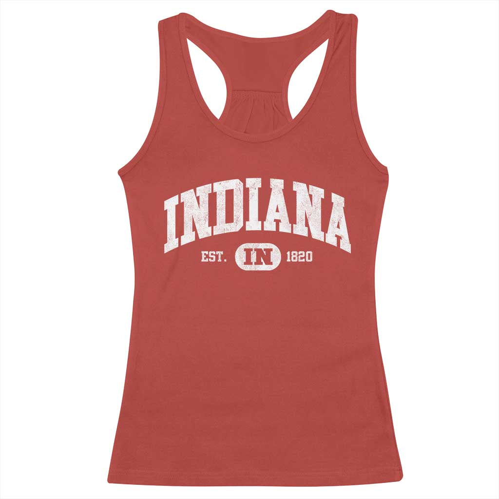 Indiana Est 1820 Racerback Tank Top IN Vintage Varsity Sports Jersey Style