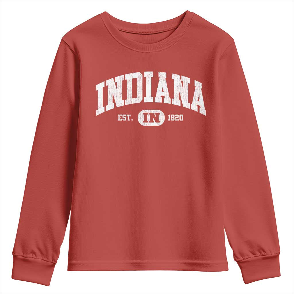 Indiana Est 1820 Youth Sweatshirt IN Vintage Varsity Sports Jersey Style