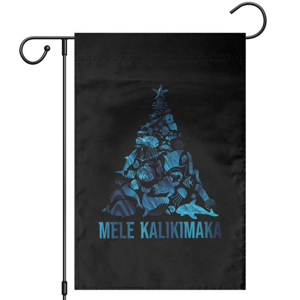 Christmas In Hawaii Garden Flag Mele Kalikimala Sea Animals Xmas Tree TS11 Black Print Your Wear