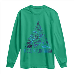 Christmas In Hawaii Long Sleeve Shirt Mele Kalikimala Sea Animals Xmas Tree TS11 Irish Green Print Your Wear