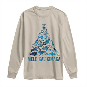 Christmas In Hawaii Long Sleeve Shirt Mele Kalikimala Sea Animals Xmas Tree TS11 Sand Print Your Wear