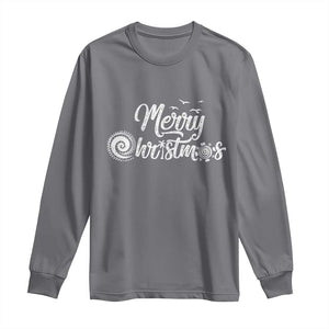 Christmas In Hawaii Long Sleeve Shirt Merry Christmas Hawaiian Symbols TS11 Charcoal Print Your Wear