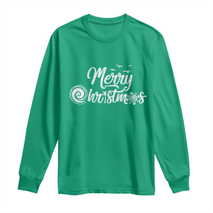 Christmas In Hawaii Long Sleeve Shirt Merry Christmas Hawaiian Symbols TS11 Irish Green Print Your Wear