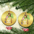 Xmas In Hawaii Christmas Ornament Deck The Palms Santa Hula Girl Tiki TS11 Circle Gold Print Your Wear