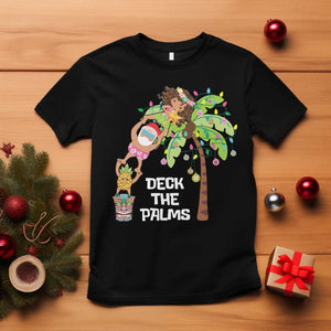 Christmas In Hawaii T Shirt Deck The Palms Santa Hula Girl Tiki TS11 Black Print Your Wear