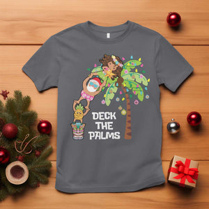 Christmas In Hawaii T Shirt Deck The Palms Santa Hula Girl Tiki TS11 Charcoal Print Your Wear