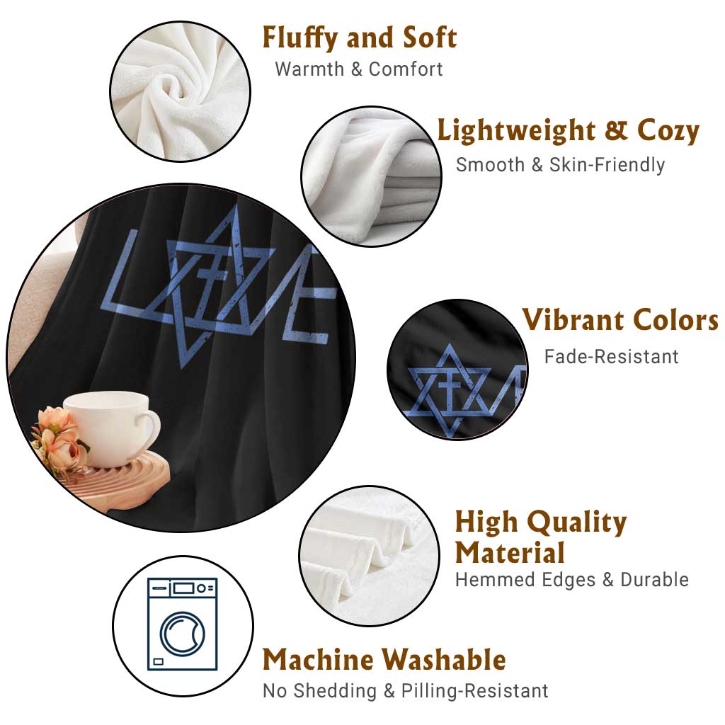 Love Jewish Messianic Cross Star Of David Throw Blanket TS11 Print Your Wear
