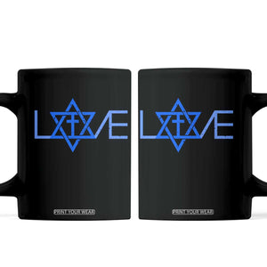 Love Jewish Messianic Cross Star Of David Coffee Mug TS11 Black Print Your Wear