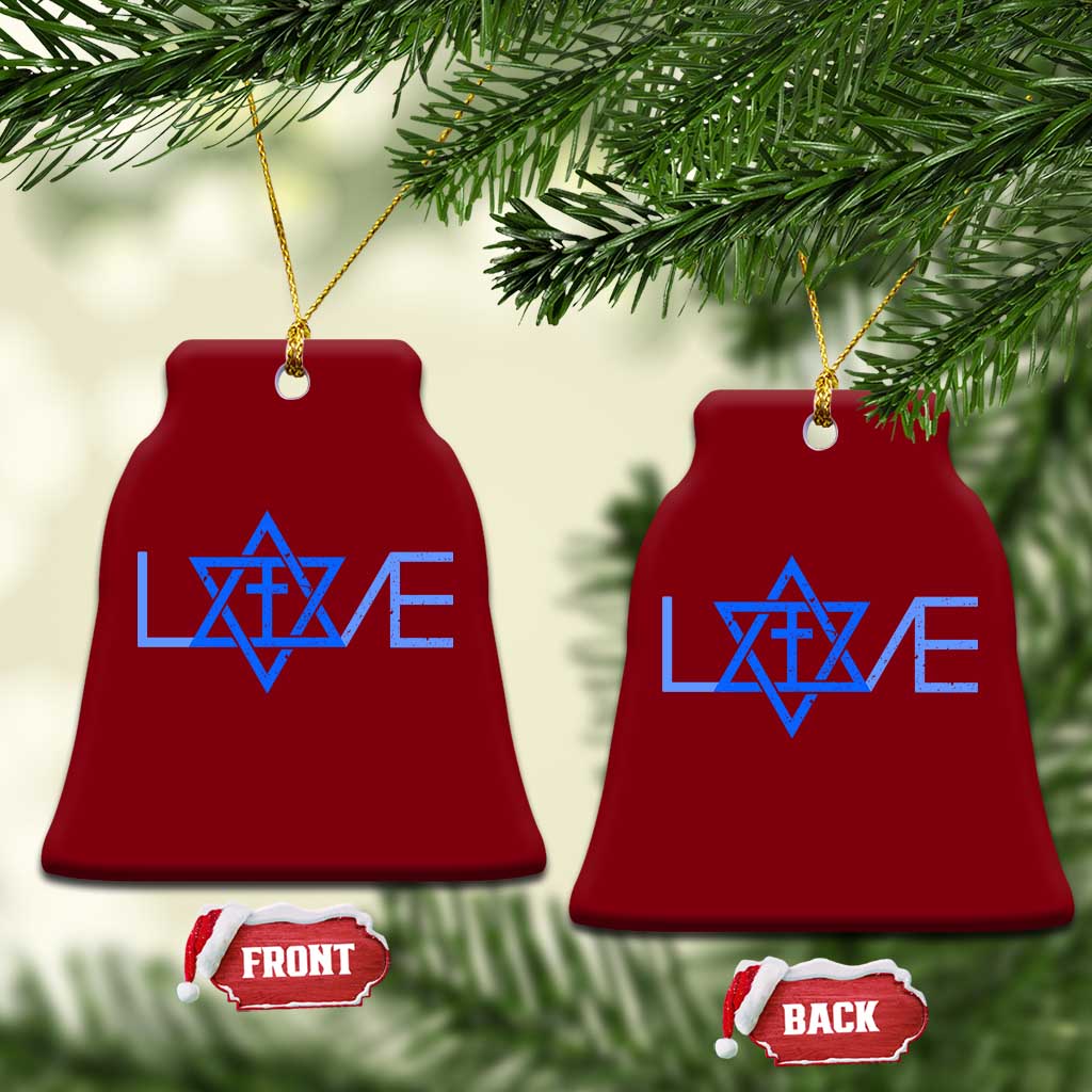Love Jewish Messianic Cross Star Of David Ceramic Ornament TS11 Print Your Wear
