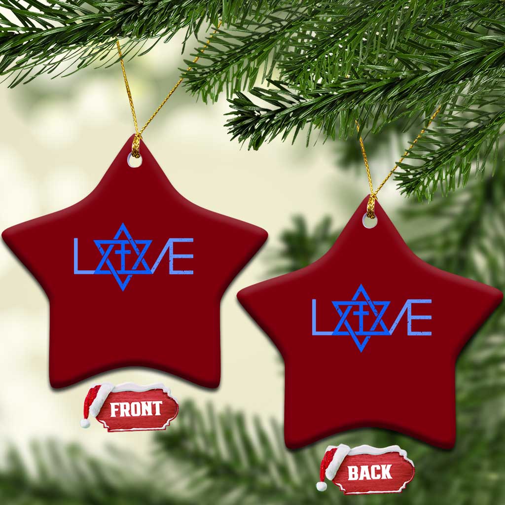 Love Jewish Messianic Cross Star Of David Ceramic Ornament TS11 Print Your Wear