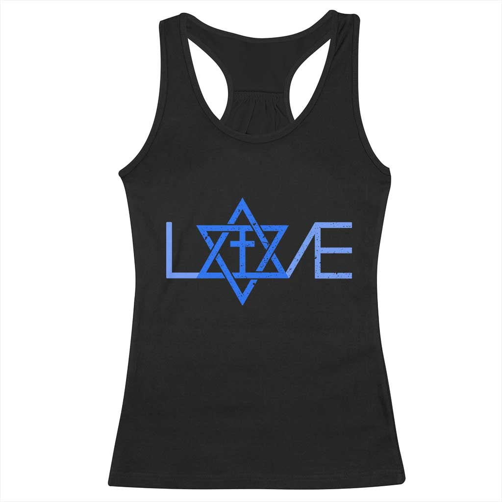 Love Jewish Messianic Cross Star Of David Racerback Tank Top TS11 Black Print Your Wear