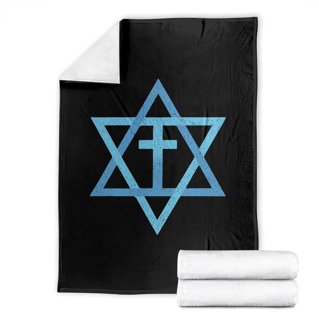 Messianic Cross Star of David Yeshua Jesus Throw Blanket TS11 Black Print Your Wear