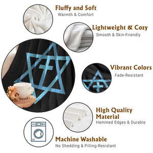 Messianic Cross Star of David Yeshua Jesus Throw Blanket TS11 Print Your Wear