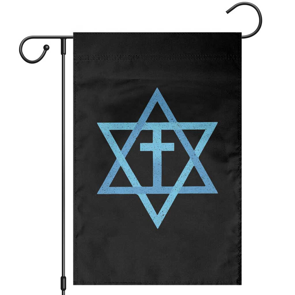 Messianic Cross Star of David Yeshua Jesus Garden Flag TS11 Black Print Your Wear
