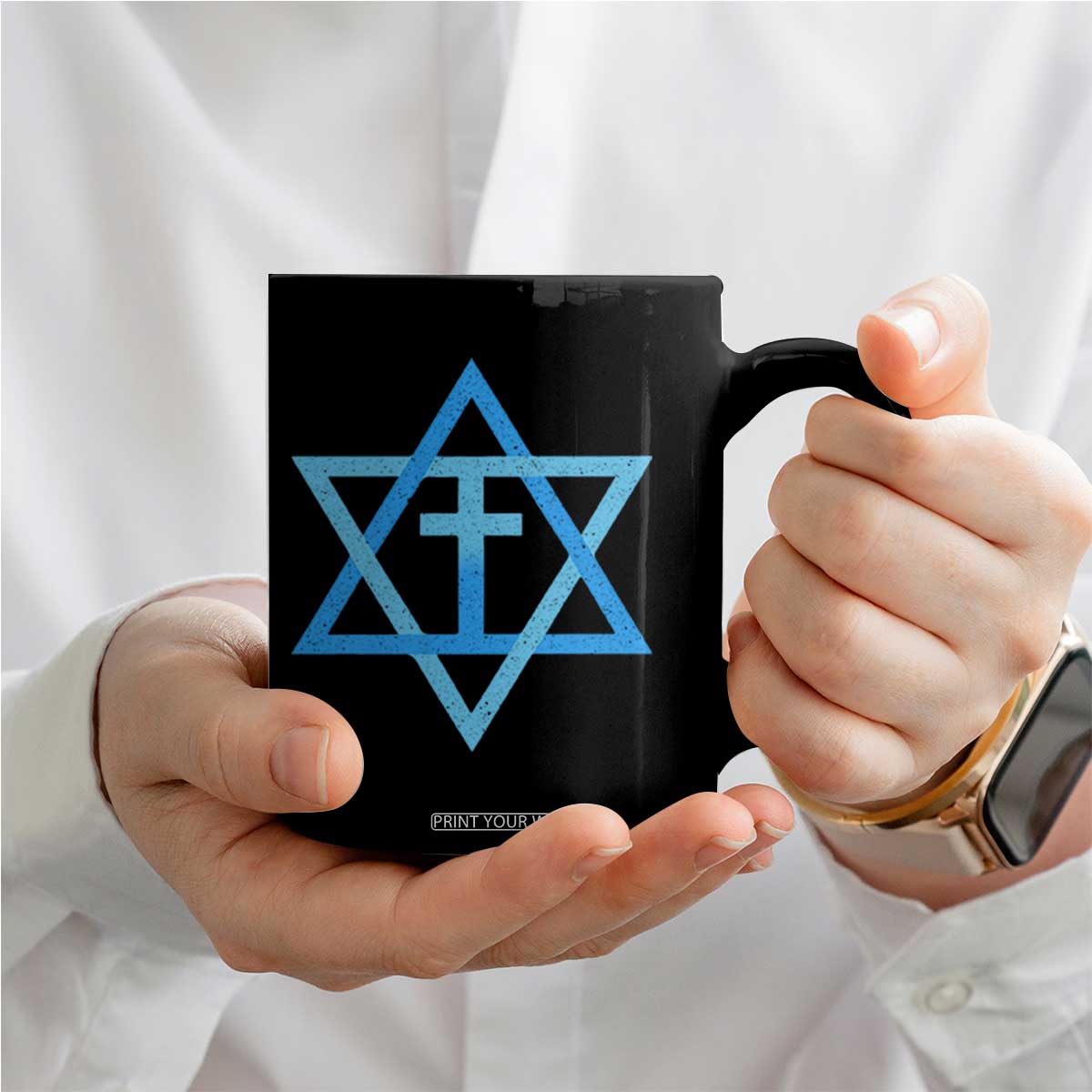 Messianic Cross Star of David Yeshua Jesus Coffee Mug TS11 Print Your Wear