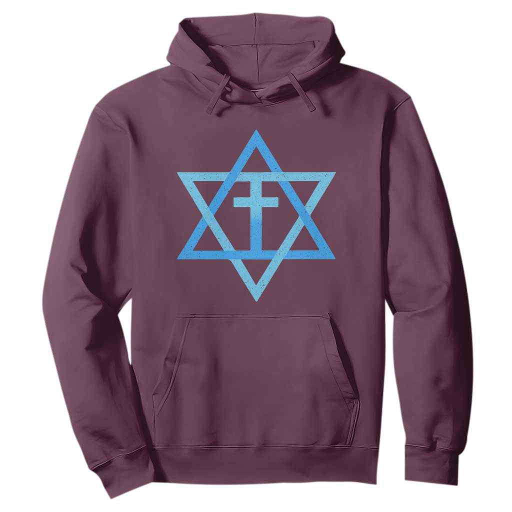 Messianic Cross Star of David Yeshua Jesus Hoodie TS11 Maroon Print Your Wear