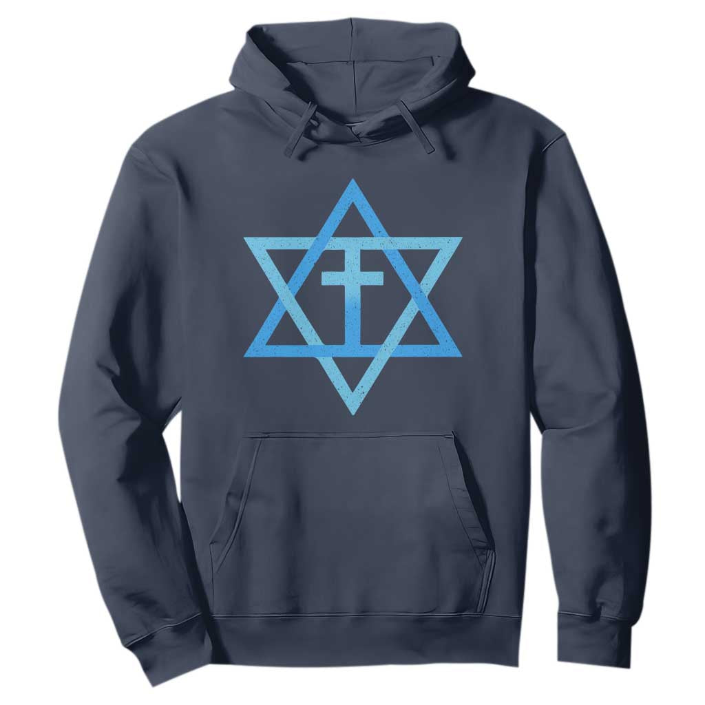 Messianic Cross Star of David Yeshua Jesus Hoodie TS11 Navy Print Your Wear