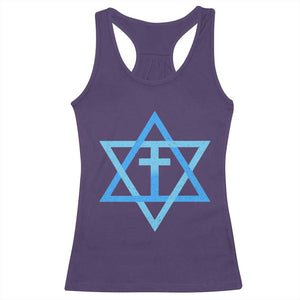 Messianic Cross Star of David Yeshua Jesus Racerback Tank Top TS11 Purple Print Your Wear