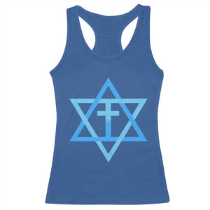 Messianic Cross Star of David Yeshua Jesus Racerback Tank Top TS11 Royal Blue Print Your Wear