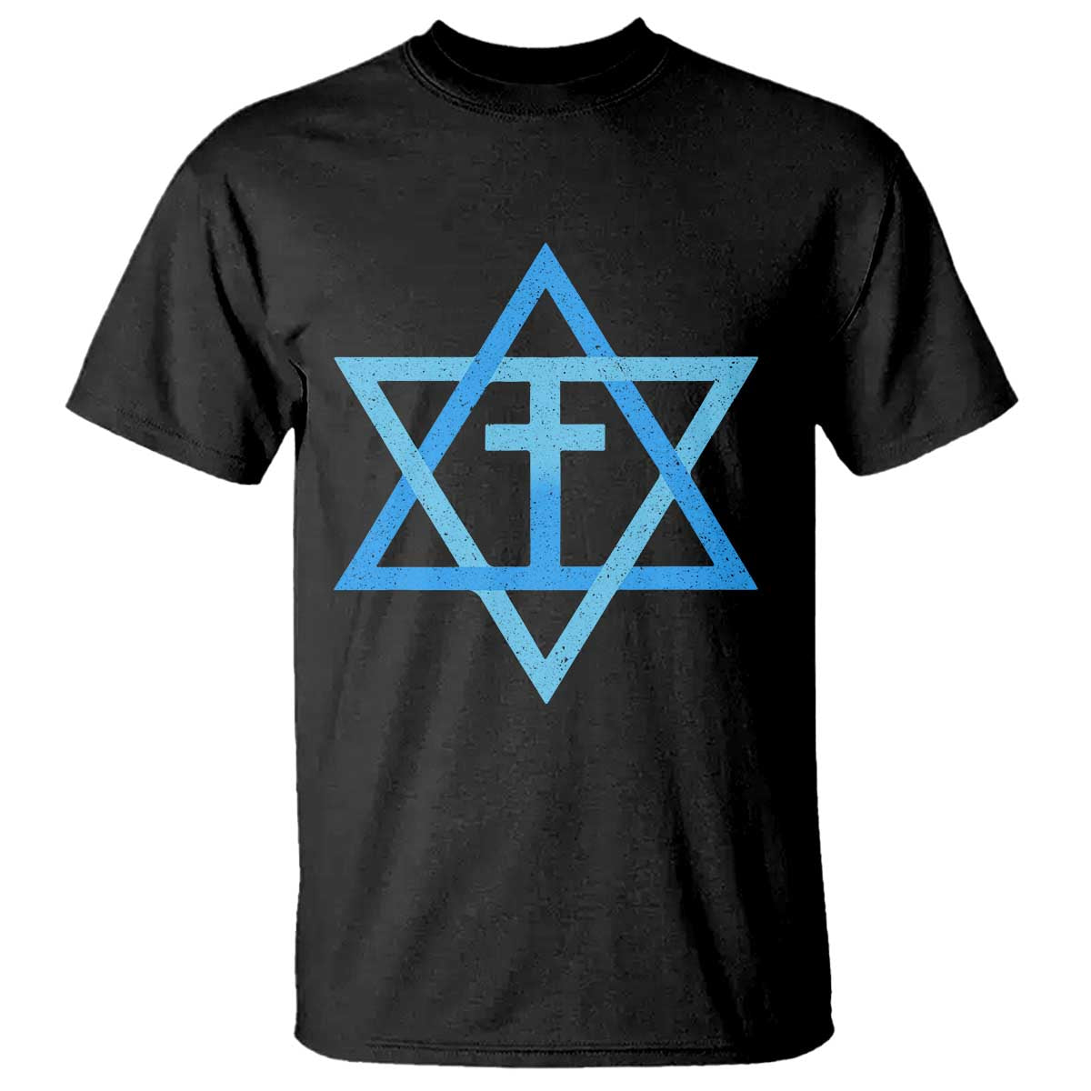 Messianic Cross Star of David Yeshua Jesus T Shirt TS11 Black Print Your Wear
