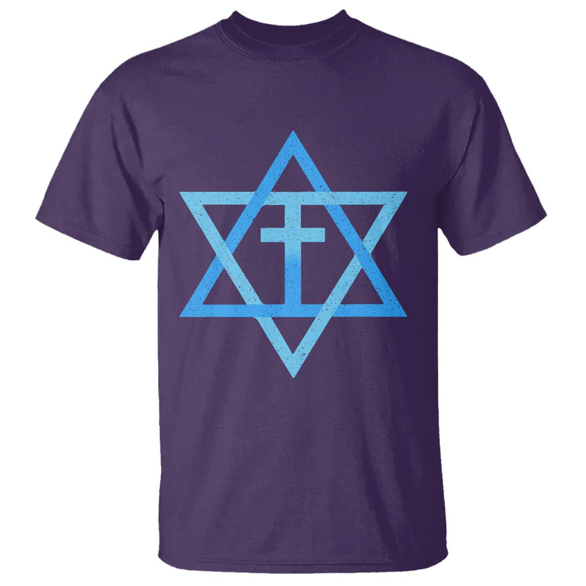 Messianic Cross Star of David Yeshua Jesus T Shirt TS11 Purple Print Your Wear