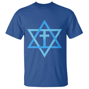 Messianic Cross Star of David Yeshua Jesus T Shirt TS11 Royal Blue Print Your Wear