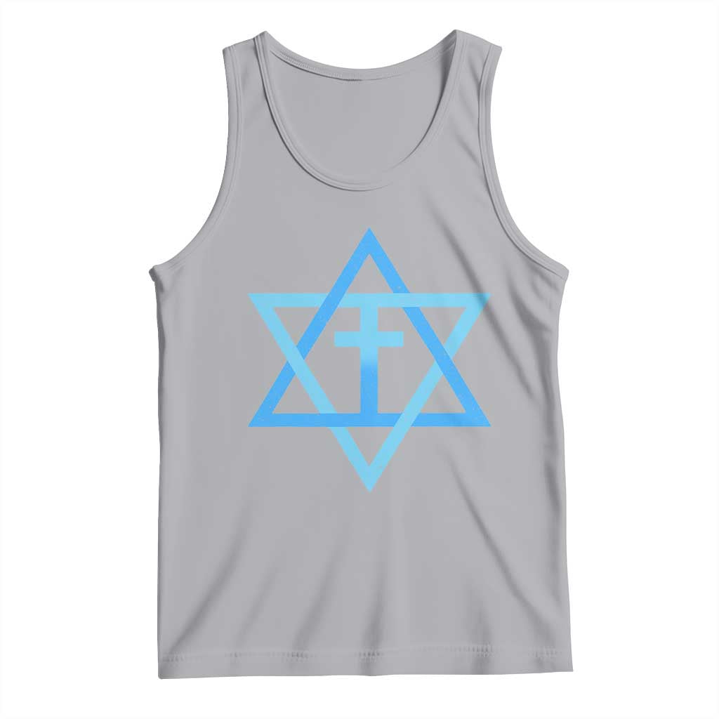 Messianic Cross Star of David Yeshua Jesus Tank Top TS11 Athletic Heather Print Your Wear