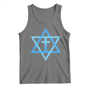 Messianic Cross Star of David Yeshua Jesus Tank Top TS11 Black Heather Print Your Wear