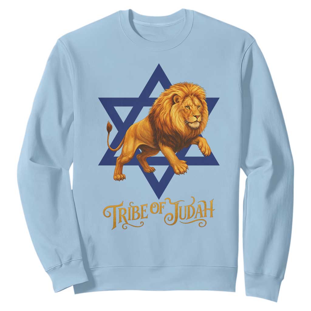 Tribe Of Judah Sweatshirt Bible History Hebrew Christ Israelite Lion TS11 Light Blue Print Your Wear
