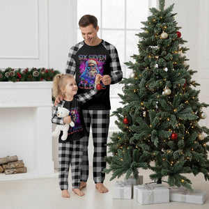 Funny Six Seven Claus Plaid Pajama Set 67 Christmas Santa Meme Gen Alpha TS11 White Plaid Print Your Wear