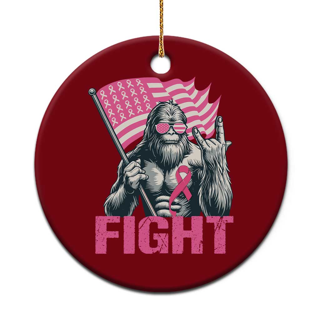Funny Bigfoot Breast Cancer Awareness Ceramic Ornament Fight Pink Ribbon TS11 1pc Red Print Your Wear